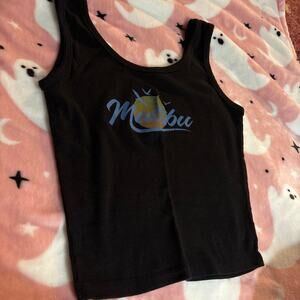 Black malibu tank top with